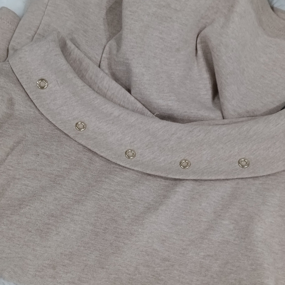 Rafaella Women's Top Heather Brown Beaded Boat Neck 3/4 Sleeve Pullover PS - Picture 8 of 8